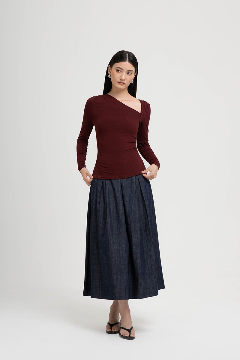 CARLIE ASYMMETRIC LONG SLEEVE TOP