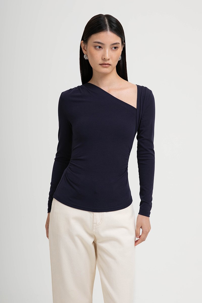 CARLIE ASYMMETRIC LONG SLEEVE TOP