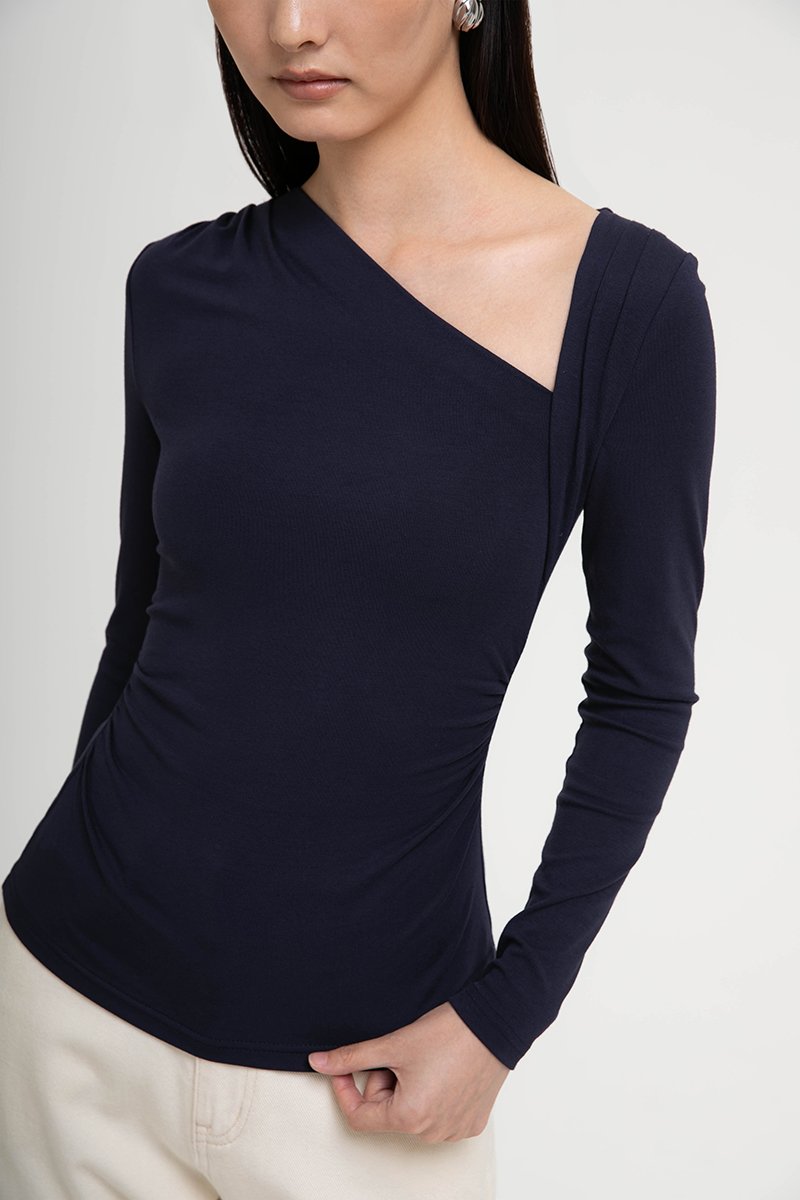 CARLIE ASYMMETRIC LONG SLEEVE TOP