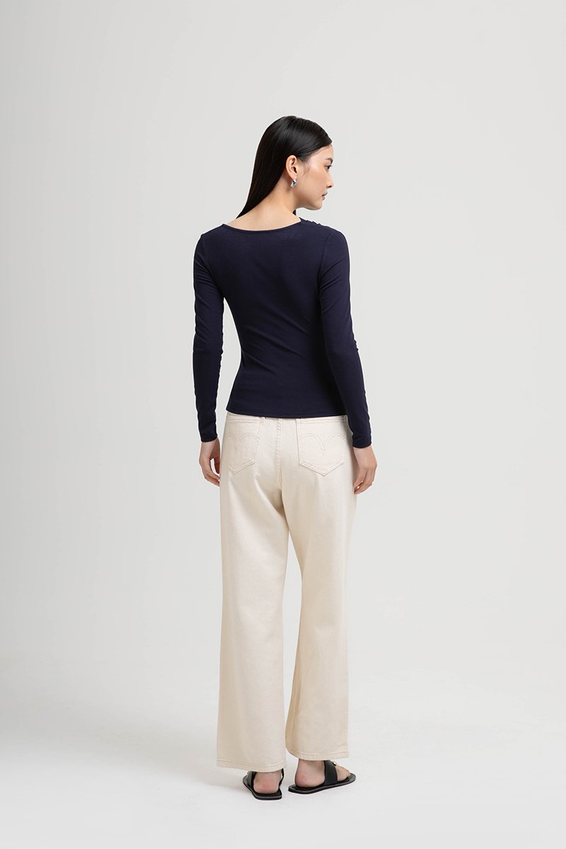 CARLIE ASYMMETRIC LONG SLEEVE TOP