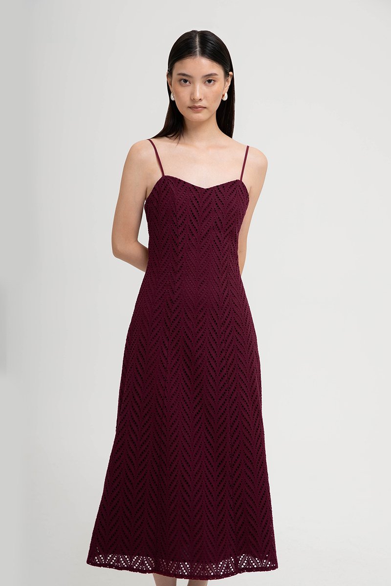 HAISLEY EYELET CAMI MIDI DRESS