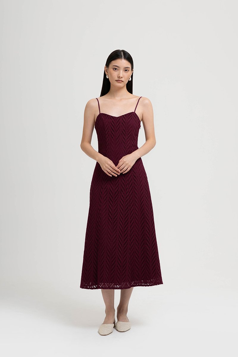 HAISLEY EYELET CAMI MIDI DRESS