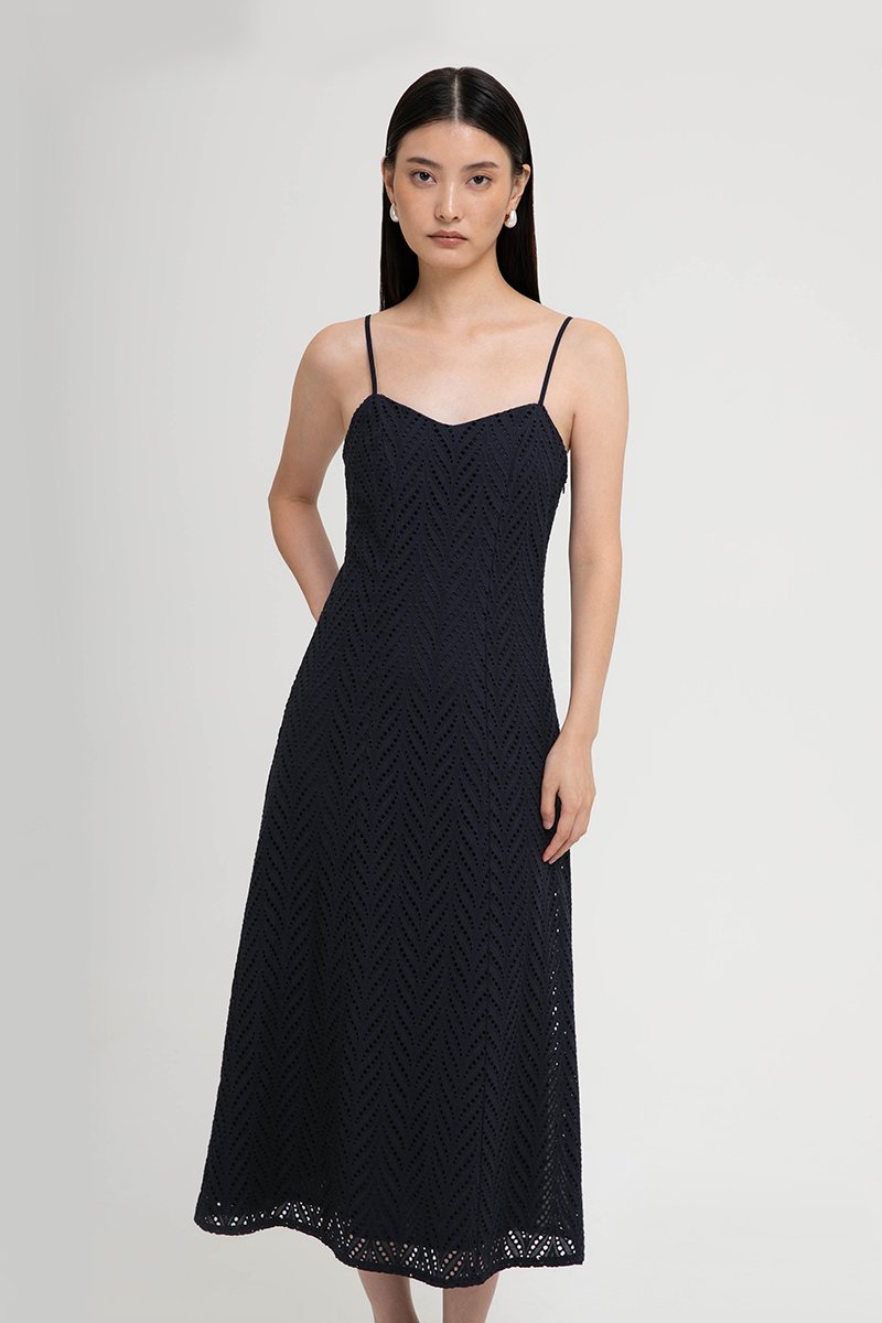 HAISLEY EYELET CAMI MIDI DRESS
