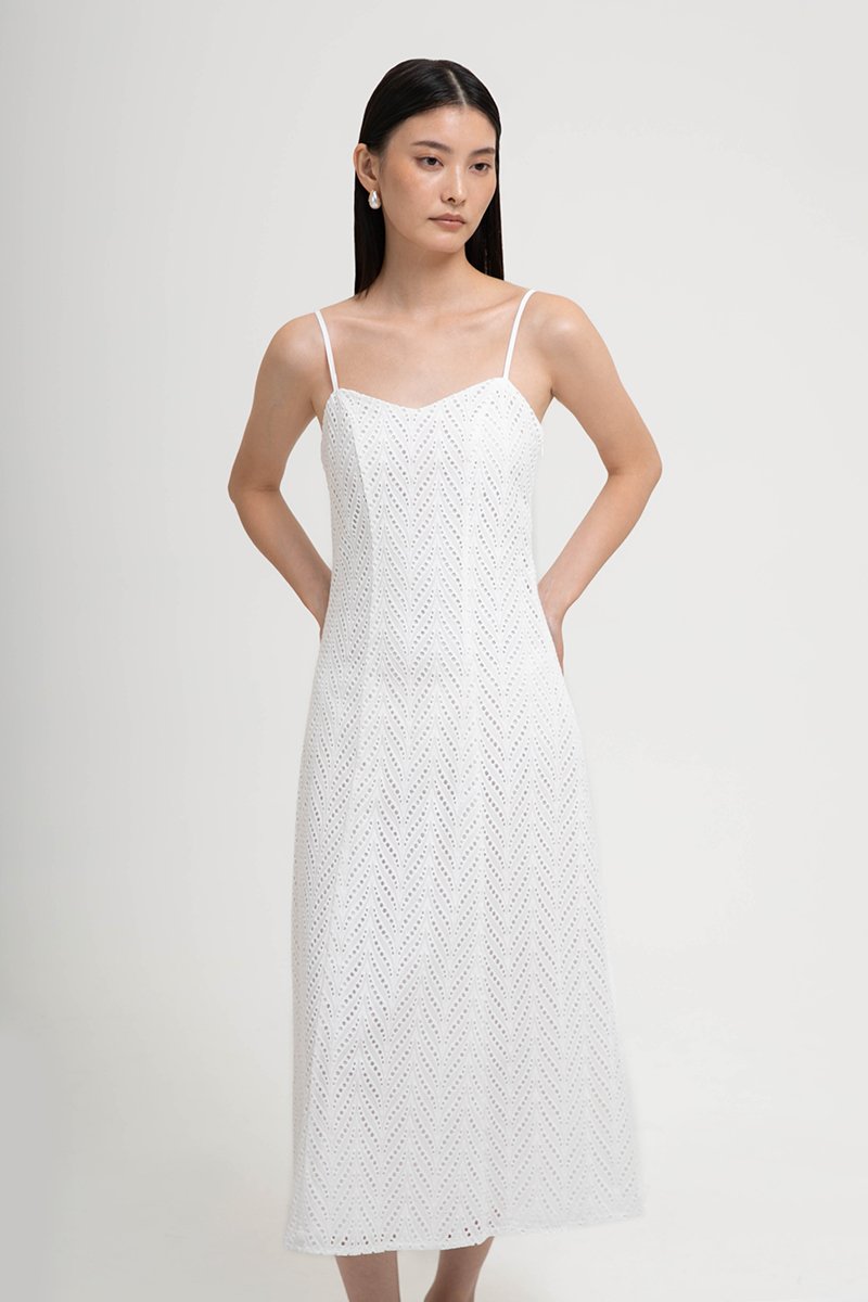 HAISLEY EYELET CAMI MIDI DRESS