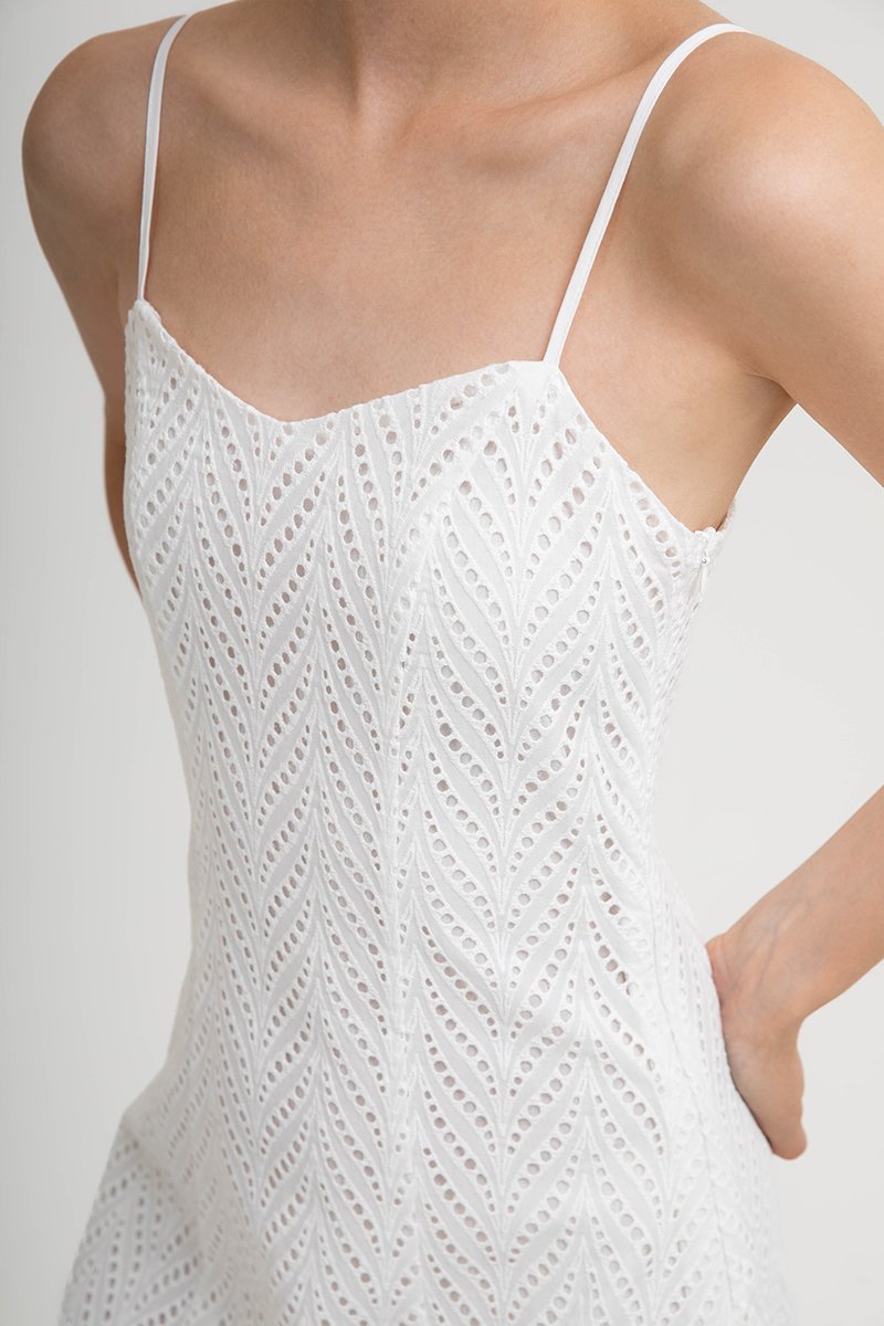 HAISLEY EYELET CAMI MIDI DRESS