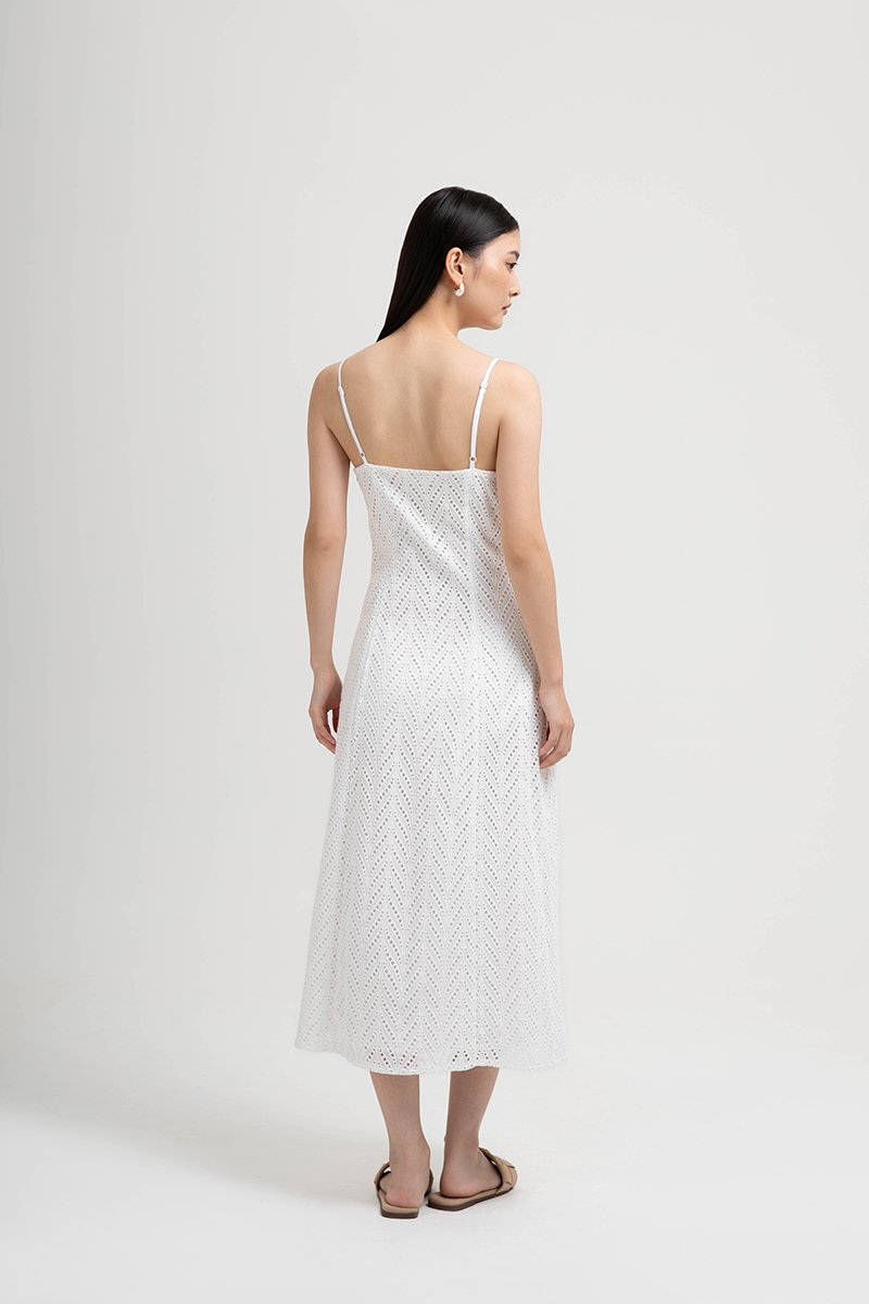 HAISLEY EYELET CAMI MIDI DRESS