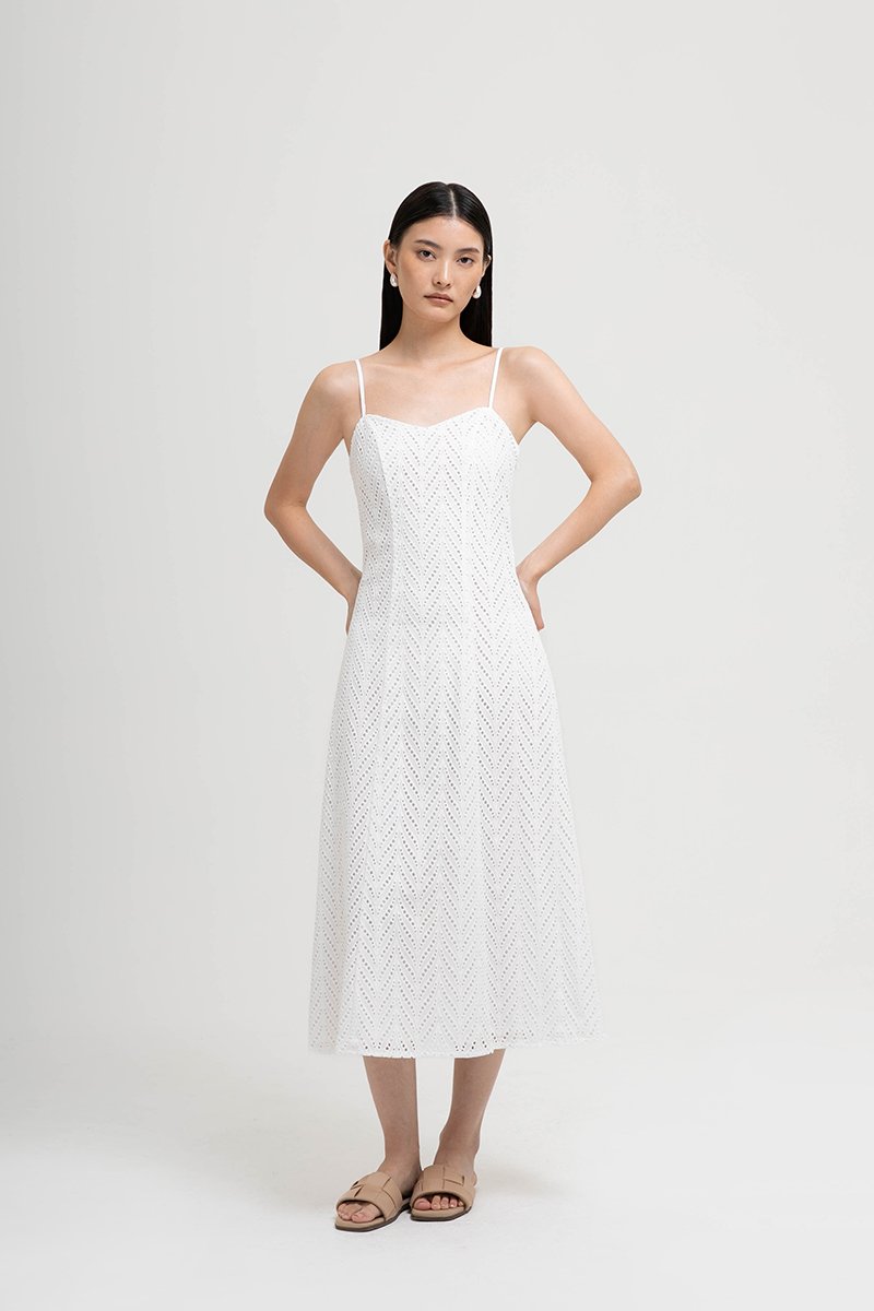 HAISLEY EYELET CAMI MIDI DRESS