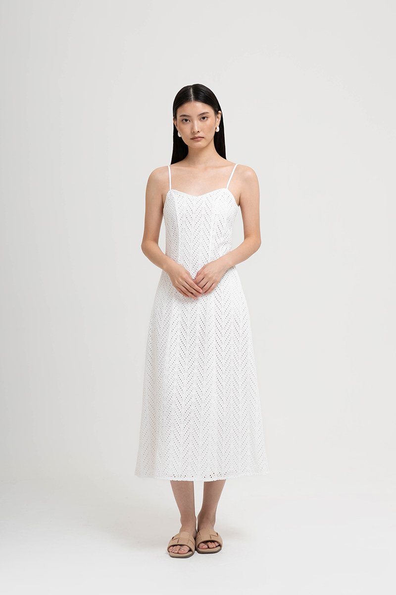HAISLEY EYELET CAMI MIDI DRESS