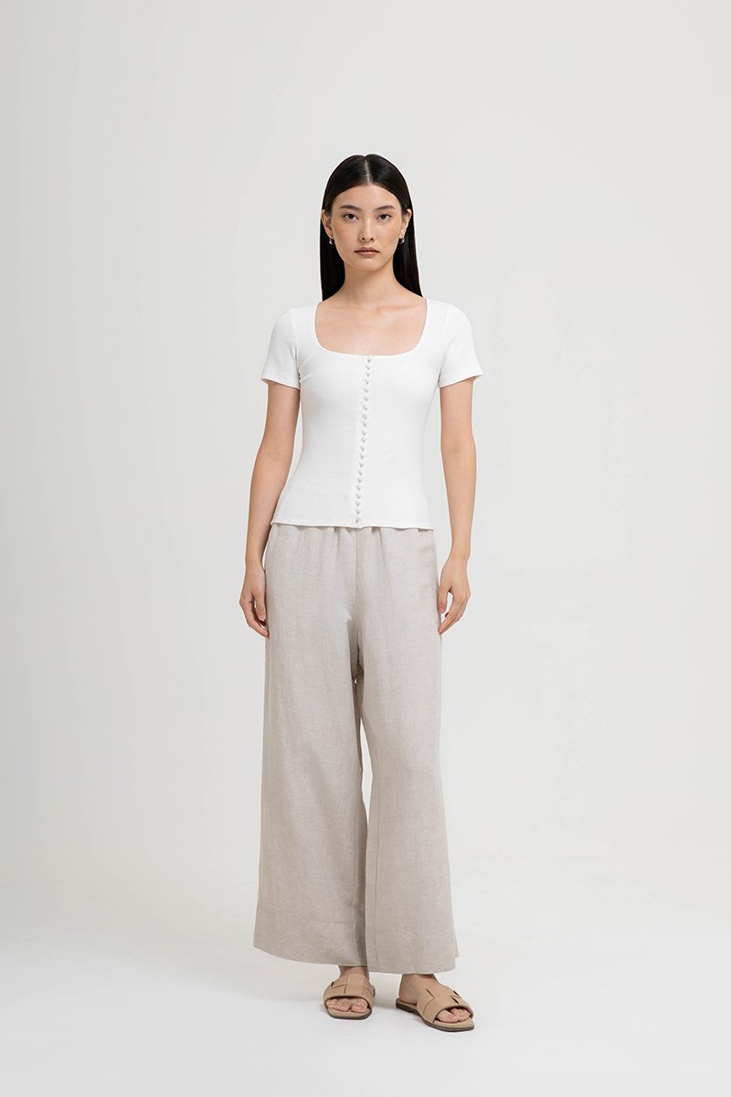 TILDA BUTTON DOWN RIBBED TEE