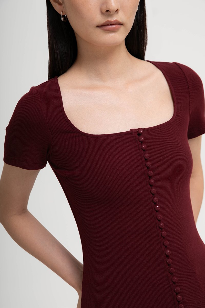 TILDA BUTTON DOWN RIBBED TEE