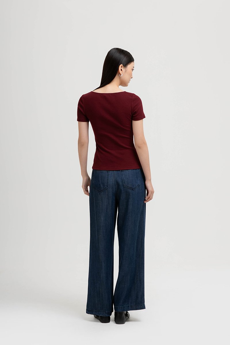 TILDA BUTTON DOWN RIBBED TEE