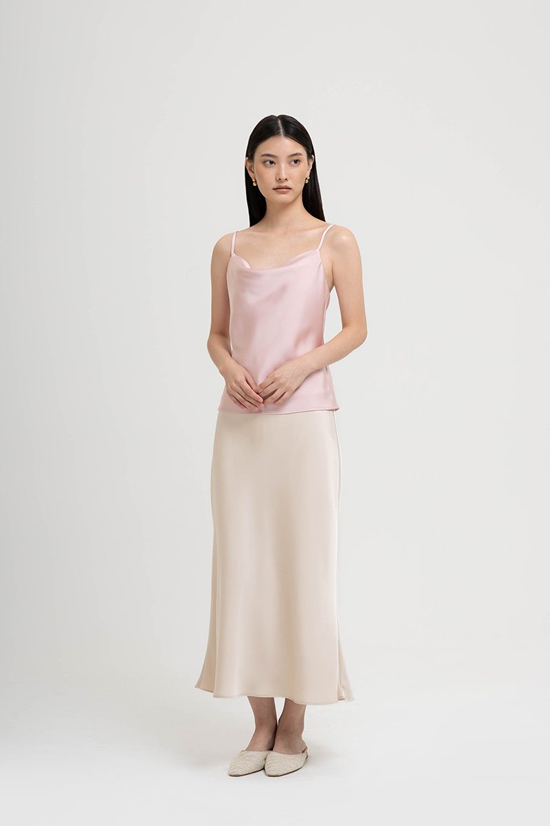LIVIA COWL SATIN CAMI TOP