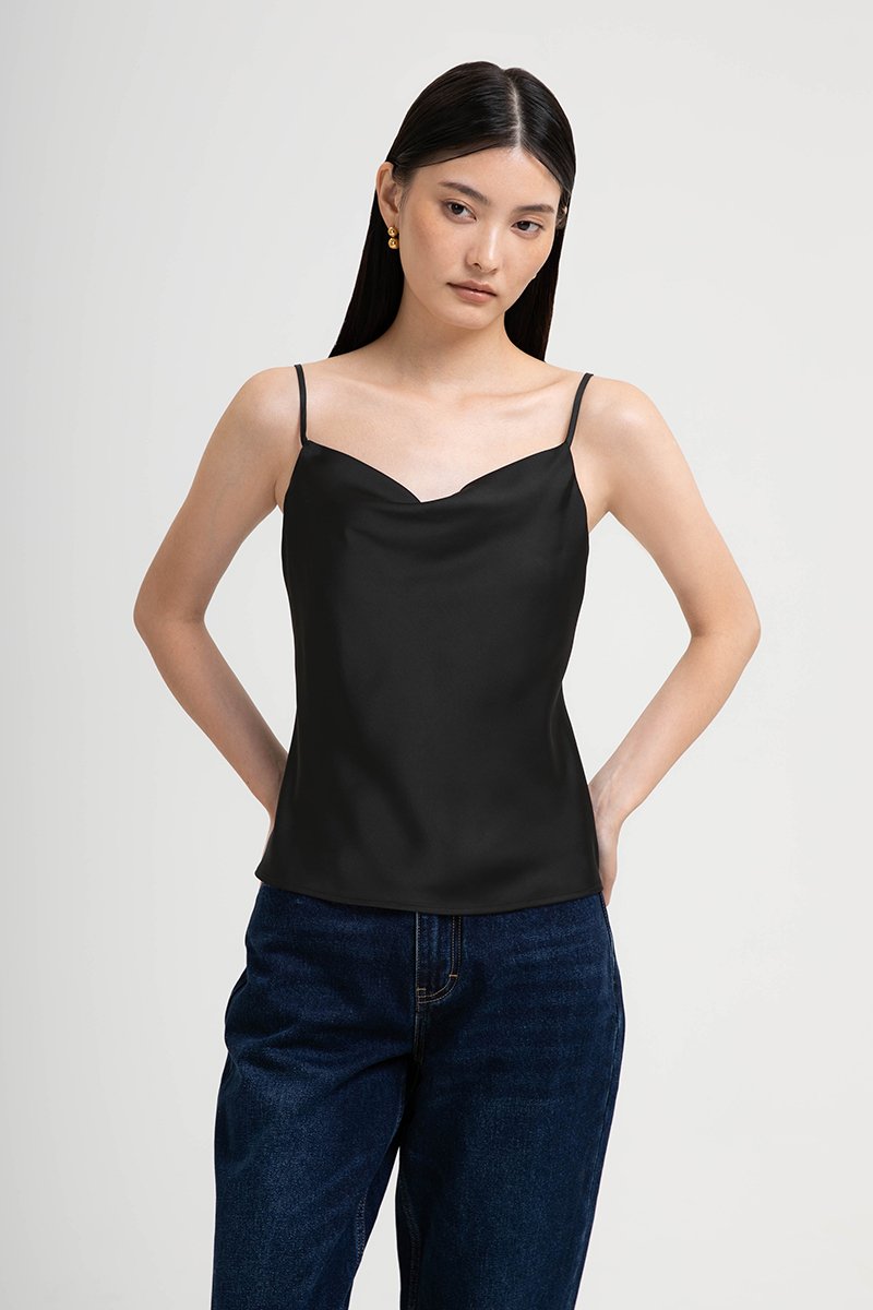LIVIA COWL SATIN CAMI TOP