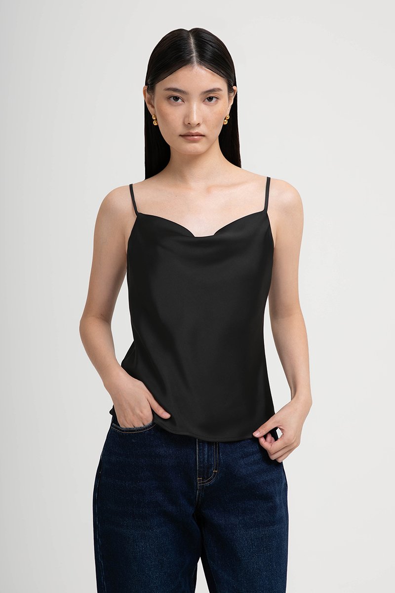 LIVIA COWL SATIN CAMI TOP