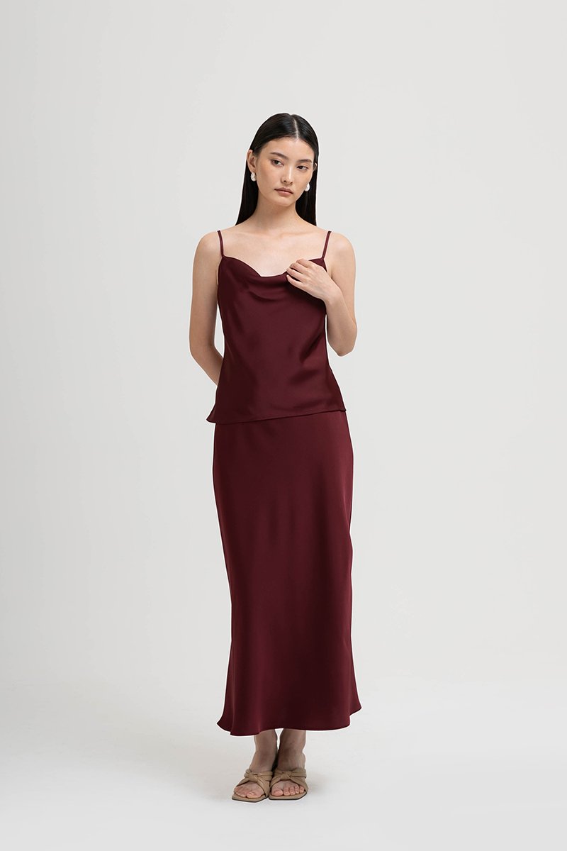 LIVIA COWL SATIN CAMI TOP