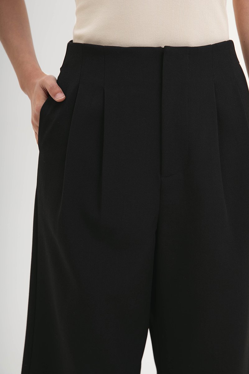 DELANEY PLEATED WIDE LEG PANTS