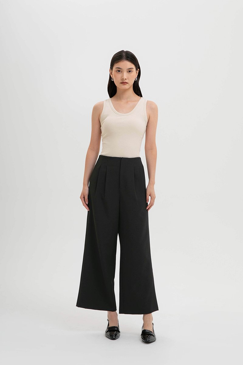 DELANEY PLEATED WIDE LEG PANTS