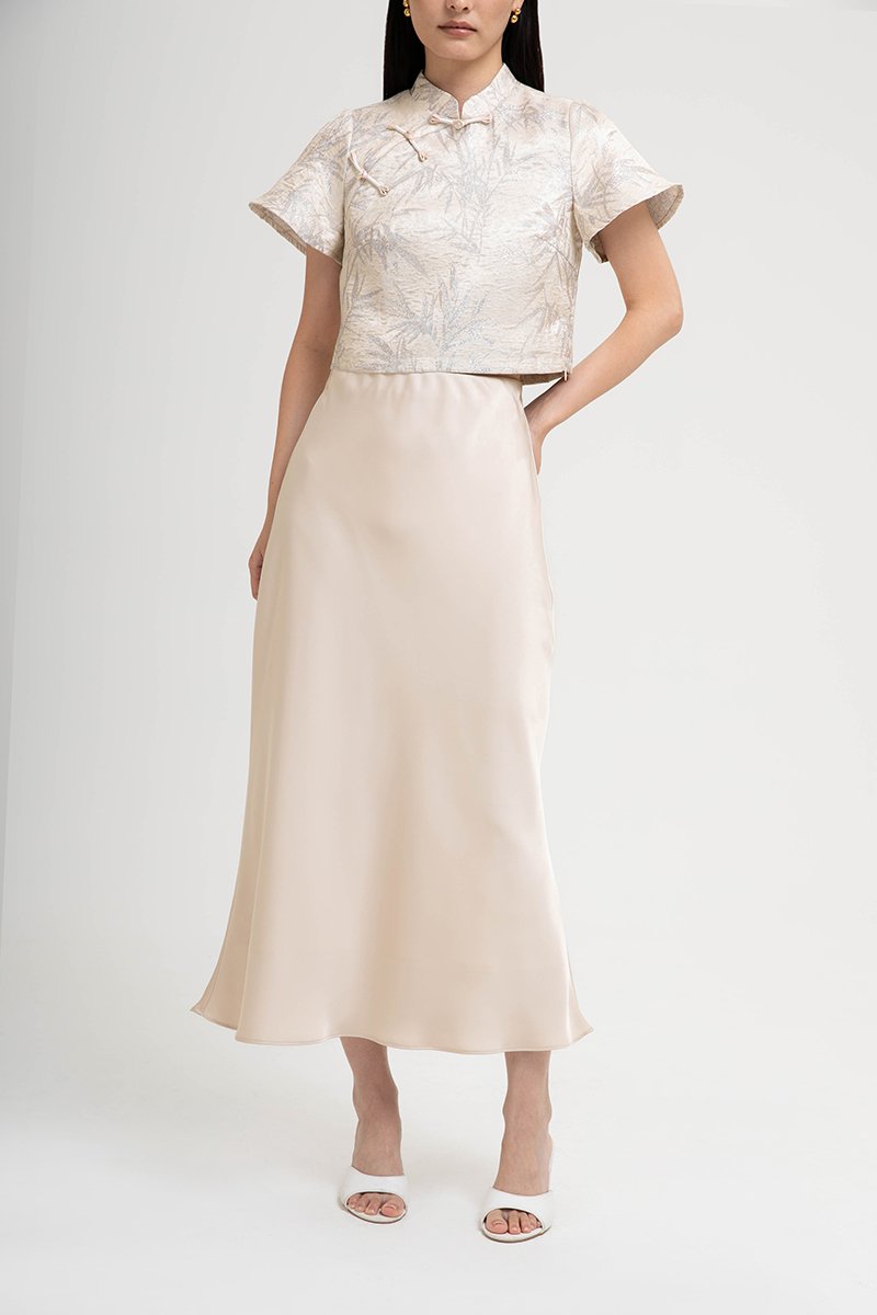 ELOISE SATIN BIAS SKIRT