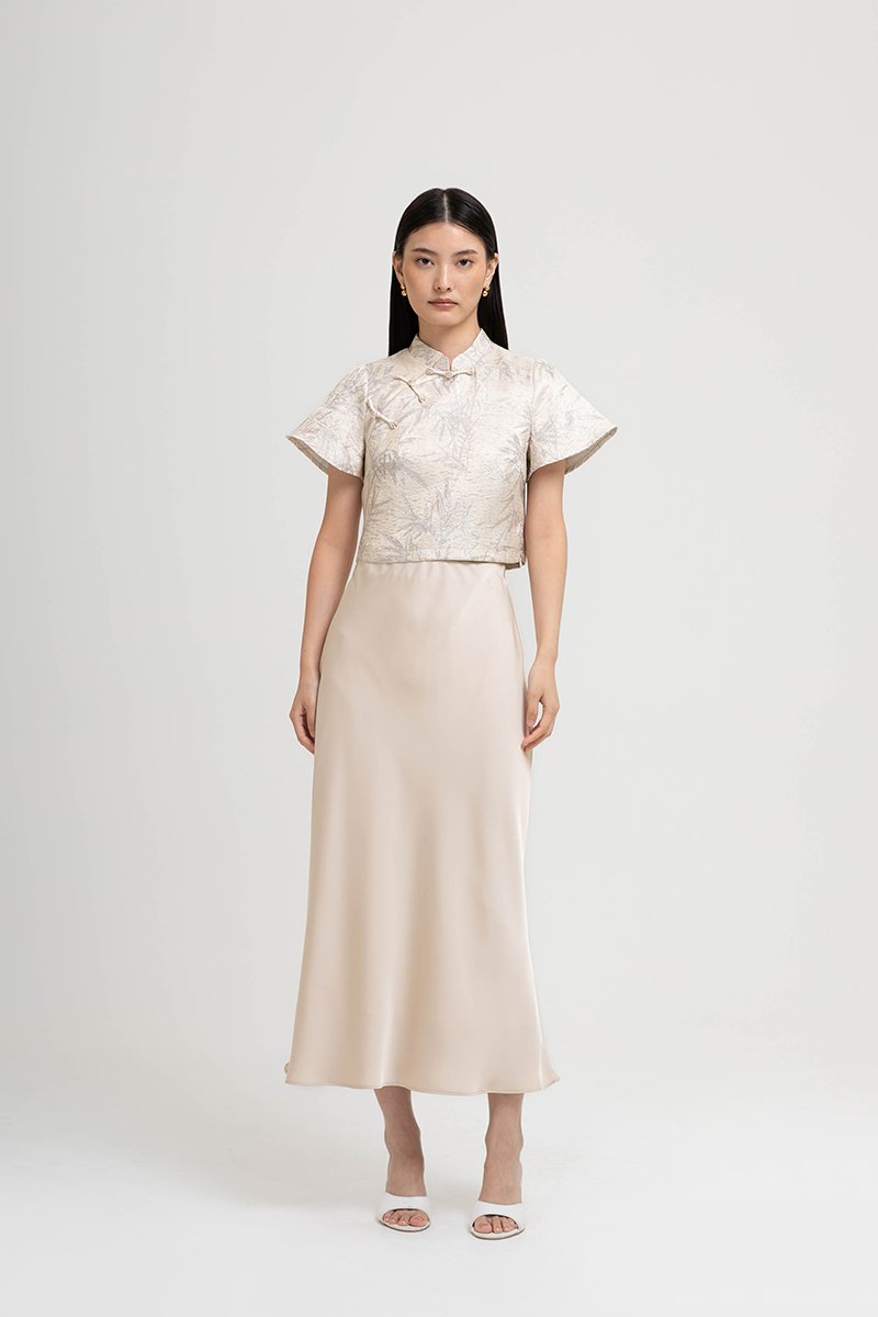 ELOISE SATIN BIAS SKIRT