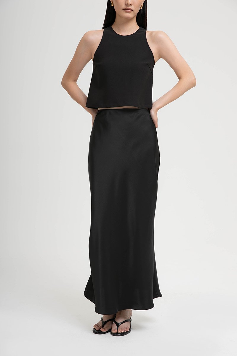 ELOISE SATIN BIAS SKIRT