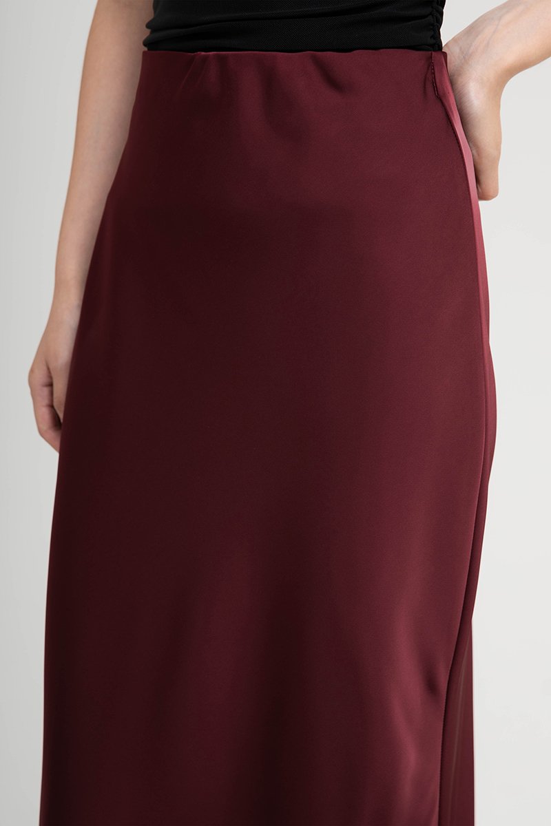 ELOISE SATIN BIAS SKIRT