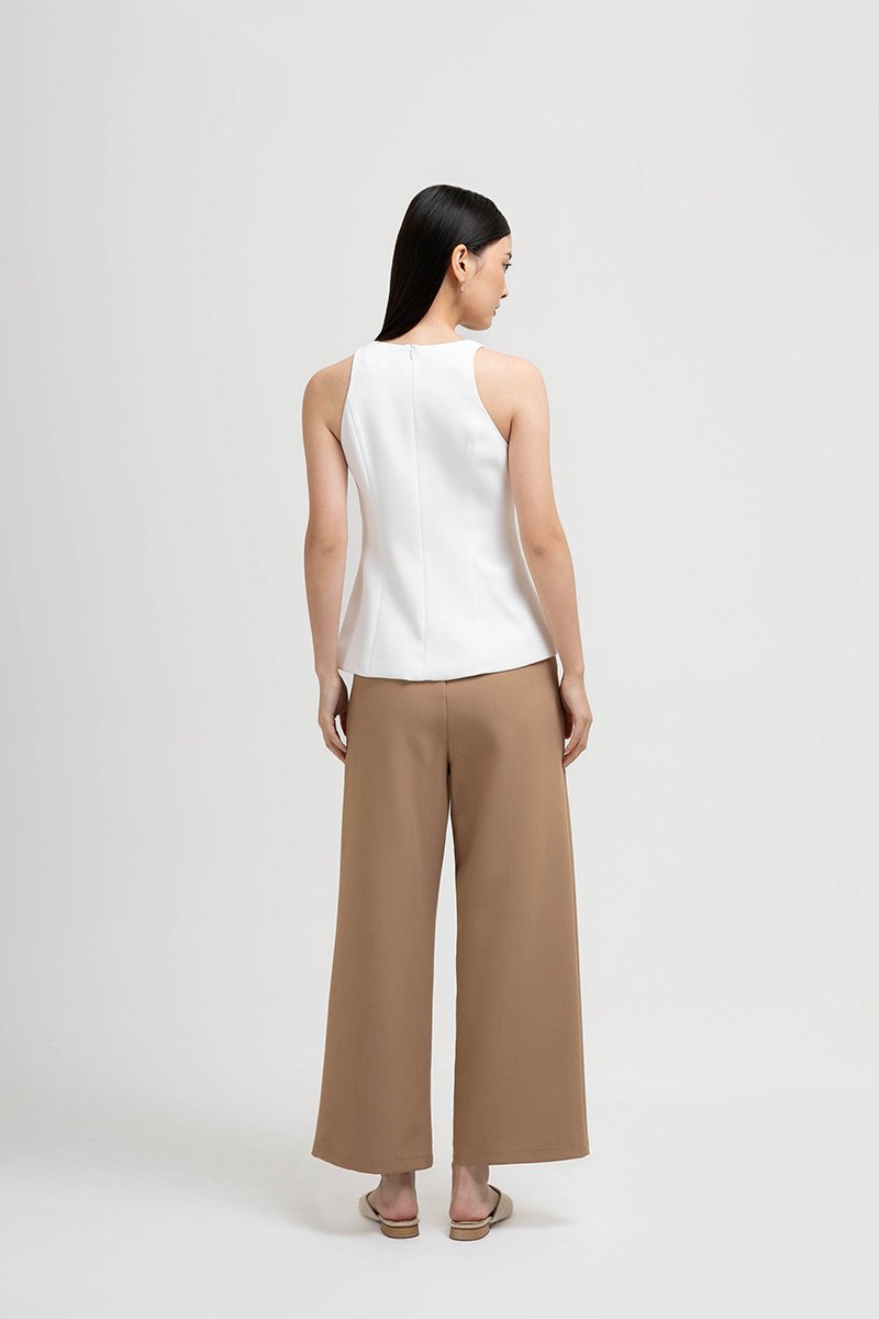 TRACEY RACER NECK BUTTON DOWN VEST TOP