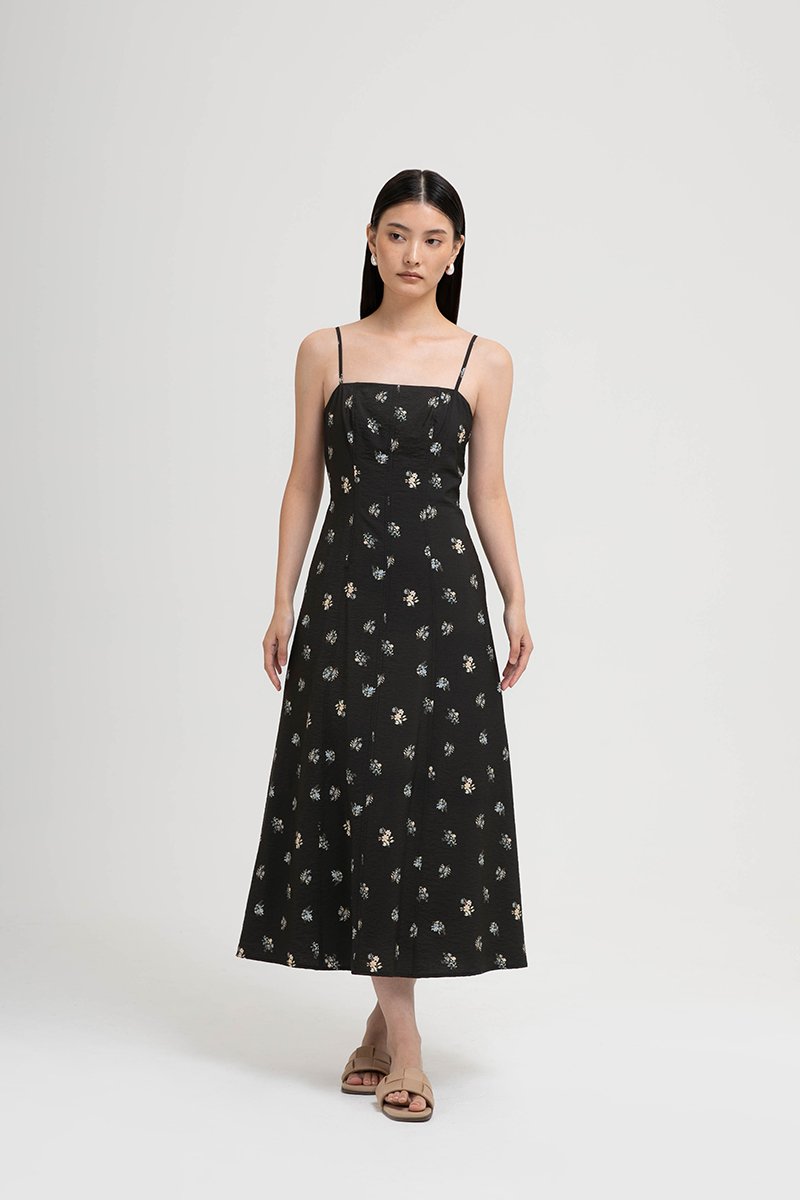 AMANDA FLORAL PRINT CAMI MIDI DRESS