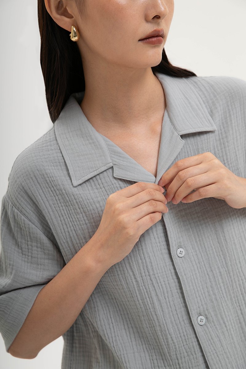 KENNY UNISEX BUTTONDOWN MUSLIN SHIRT