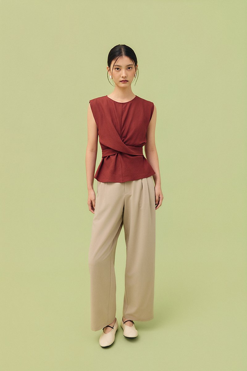 HARVEY PLEATED TAILORED PANTS