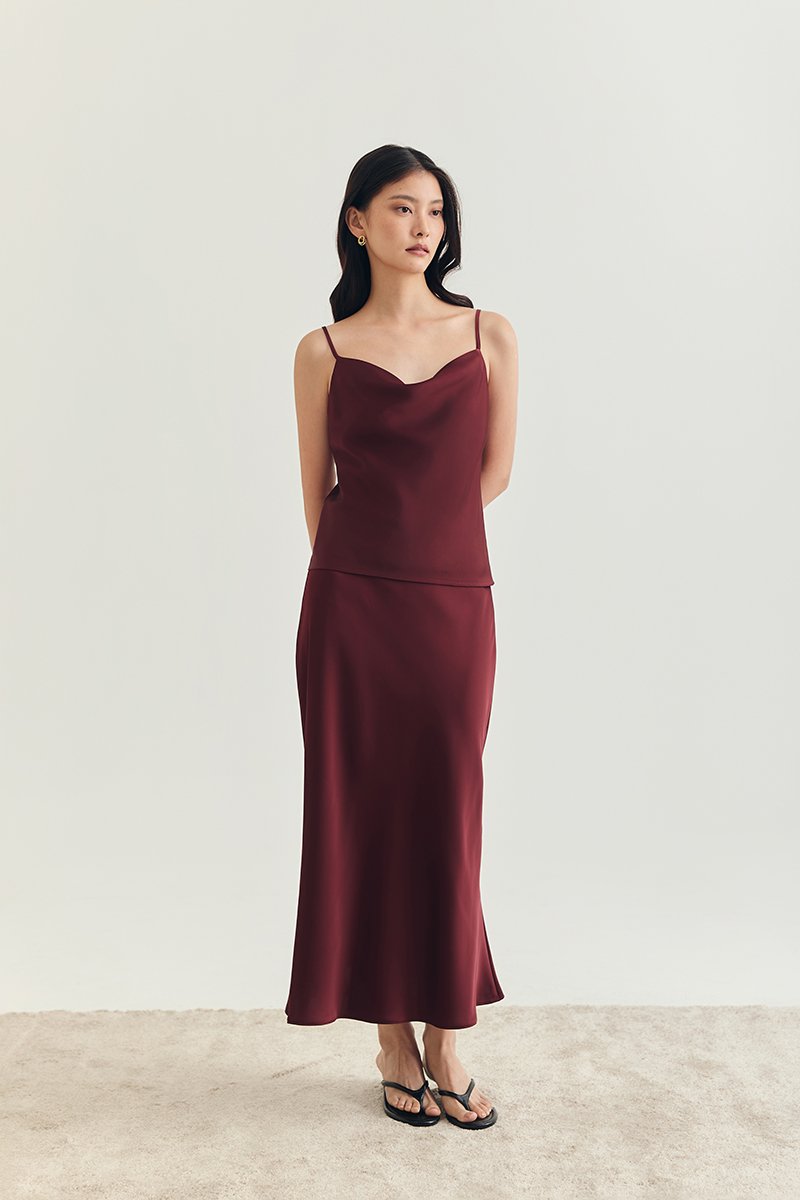 ELOISE SATIN BIAS SKIRT