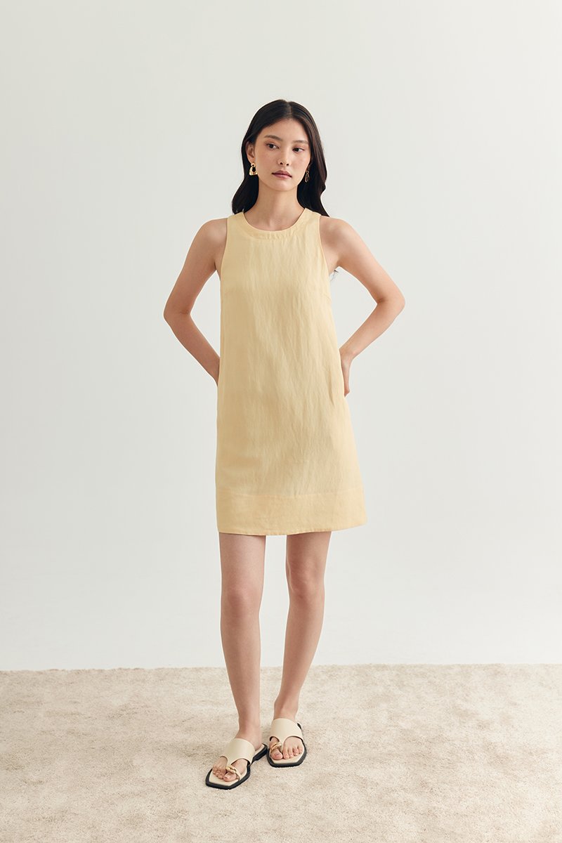 THEA SHIFT LINEN MINI DRESS