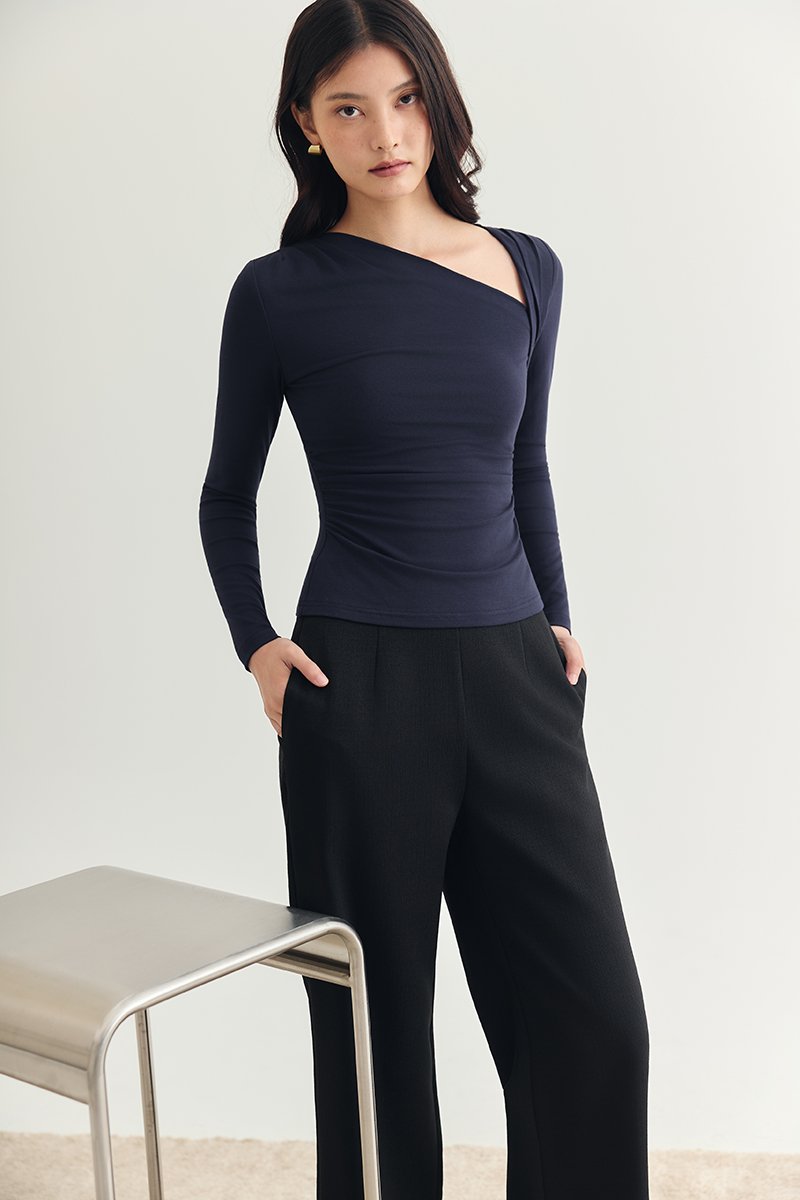 CARLIE ASYMMETRIC LONG SLEEVE TOP