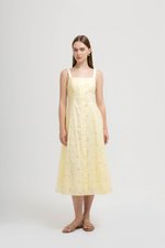 JADEY EYELET BUTTONDOWN MIDI DRESS