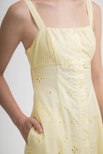 JADEY EYELET BUTTONDOWN MIDI DRESS