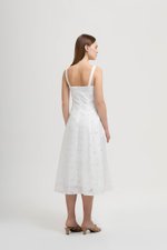 JADEY EYELET BUTTONDOWN MIDI DRESS