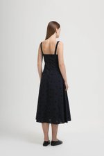 JADEY EYELET BUTTONDOWN MIDI DRESS