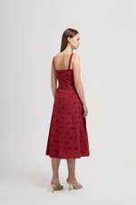 JADEY EYELET BUTTONDOWN MIDI DRESS