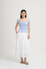 NADYA EYELET PUFF SLEEVES ELASTICATED TOP