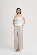 NADYA EYELET PUFF SLEEVES ELASTICATED TOP