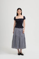 NADYA EYELET PUFF SLEEVES ELASTICATED TOP