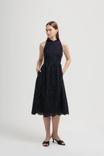 SOFIA EYELET CHEONGSAM MIDI DRESS
