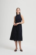 SOFIA EYELET CHEONGSAM MIDI DRESS