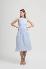 SOFIA EYELET CHEONGSAM MIDI DRESS
