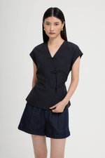 YUMIE TIE BACK WRAP CHEONGSAM TOP