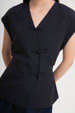 YUMIE TIE BACK WRAP CHEONGSAM TOP