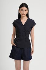 YUMIE TIE BACK WRAP CHEONGSAM TOP