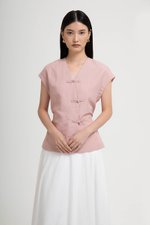 YUMIE TIE BACK WRAP CHEONGSAM TOP