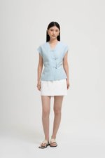 YUMIE TIE BACK WRAP CHEONGSAM TOP