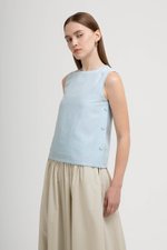 ERICA SIDE BUTTONS LINEN TOP