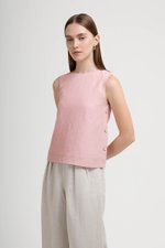 ERICA SIDE BUTTONS LINEN TOP